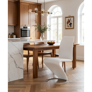 Sunvega Z-Shape Dining Chair with Padded Seating and PU Finish Kit of 2