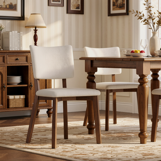Sunvega Mid-Century Modern Ash Wood Dining Chairs Set of 2 for Kitchen and Living Room