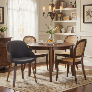 Sunvega Mid-Century Modern Dining and Accent Chair with Upholstered Seat and Wood Back