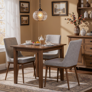 Sunvega Mid-Century Modern Dining Chair Set of 2 with Curved Back Rest