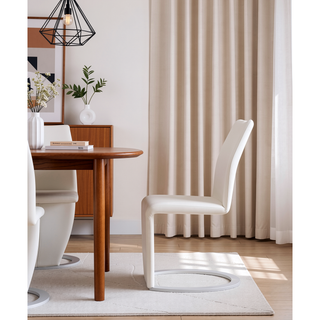 Sunvega Z-Shape Dining Chair with Padded Seating and PU Finish Kit of 2