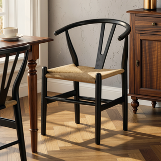 Sunvega Dark Walnut Contemporary Side Chairs with Polyester Upholstered Seat Set of 2