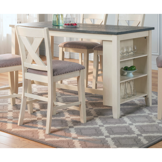 Sunvega Modern Counter Height Chairs with X Back Design and Cushion Seat