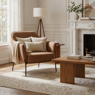 Sunvega Contemporary High Back Accent Chair with Cushioned Seat and Metal Legs