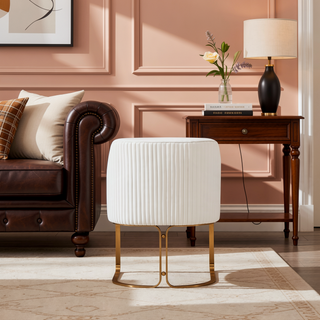 Sunvega Modern Taupe Dining Chair with Gold Legs and Leatherette Upholstery for Dining Room