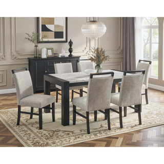 Sunvega Upholstered Dining Bench with Beige Gray Finish and Contemporary Style