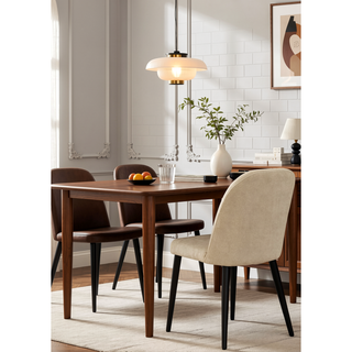 Sunvega Soft Suede-Style Fabric Upholstered Armless Chair with Metal Legs Set of 4