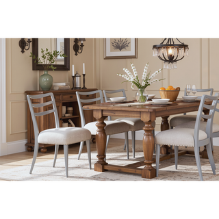 Sunvega Ocean Colored Finish Polyester Upholstered Ladderback Side Dining Chair Set of 2