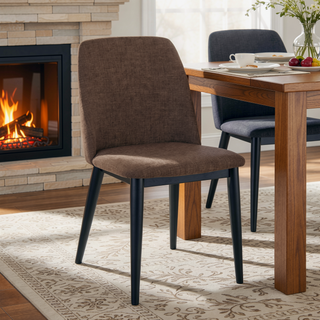 Sunvega Contemporary Tintori Dining Chairs with Upholstered Seat and Backrest Set of 2