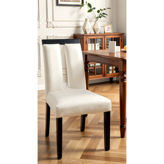 Sunvega Set of 2 Black and White Leatherette Padded Side Chairs with Slit Back