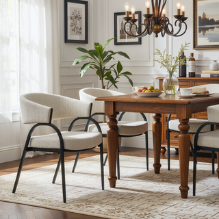 Sunvega Modern Upholstered Dining Chairs With Sturdy Metal Legs Set of 2
