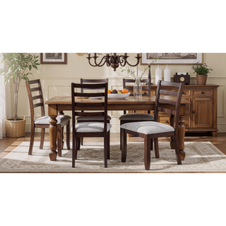 Sunvega Walnut Color Cushion Padded Seat Dining Room Bench in Contemporary Style