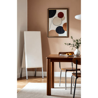Sunvega PU Leather High Back Armless Dining Chair with Chrome Finish Metal Legs