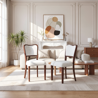 Sunvega 42 Inch Round Dining Table with Oak Veneer Top and Iron Base for Small Spaces
