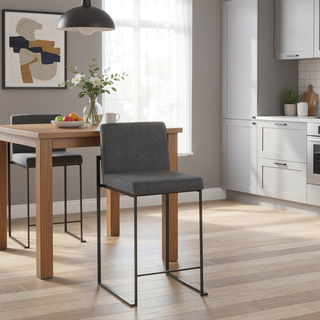 Sunvega Contemporary High Back Counter Stool Set of 3 with Padded Seat and Backrest