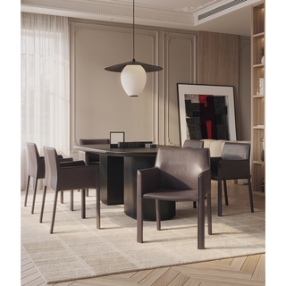 Sunvega Modern Faux Leather Upholstered Dining Chair with Metal Frame