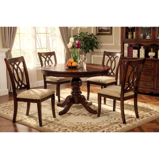 Sunvega Brown Cherry Padded Fabric Side Chairs Set of 2 for Dining Room