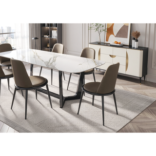 Sunvega Contemporary 2pc Side Chair with Silver Taupe Finish and Fabric Seat