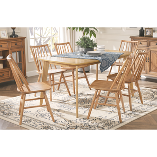 Sunvega Natural Oak Finish Casual Look Dining Table for 6 Kitchen Furniture