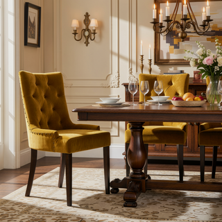 Sunvega Tufted Back Side Chairs with Plush Upholstery and Nailhead Trim Set of 2