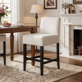 Sunvega Transitional Bonded Leather Counter Stools with Studded Accents Set of Two