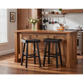 Sunvega 4-Piece Counter Height Dining Set with Table and 3 Stools in White and Coffee