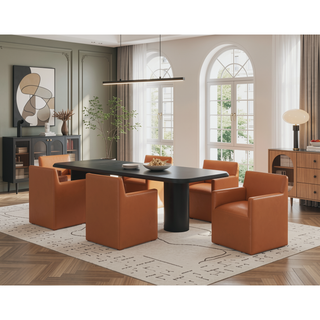 Sunvega Modern Dining Chair in Luxurious Faux Leather for Dining Room
