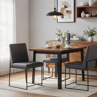 Sunvega Fuji Contemporary High Back Dining Chair Set with Upholstered Seat