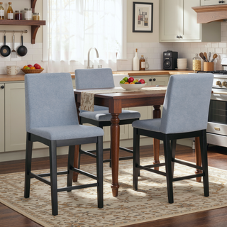 Sunvega Modern Gray Contemporary Style Gathering Height Stool Set of 2
