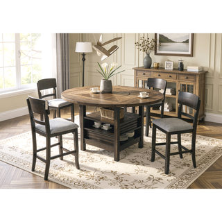 Sunvega 2pc Transitional Upholstered Counter Height Dining Chair Bar Stools with Chalk Gray Finish