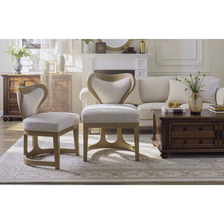 Sunvega English Knotty Oak Wrap Chair with Curved Back and Upholstered Seat