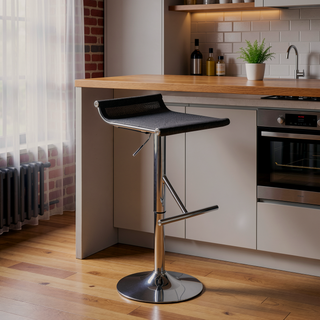 Sunvega Adjustable Chrome Bar Stool with Silver Mesh Seat and Swivel Base