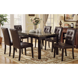 Sunvega Brown Faux Leather Upholstered Cushion Seat Counter Height Chairs Set of 2