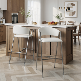 Sunvega Modern 28" Bar Stool Set of 2 with Padded Seat and Backrest