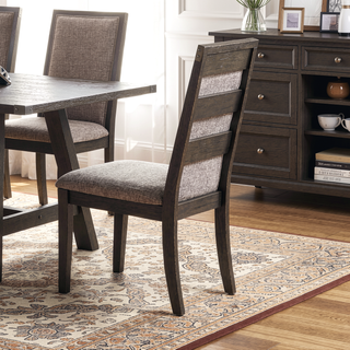 Sunvega Modern Grey Upholstered Fabric Dining Chairs Set of 2pc High Chairs