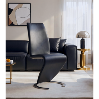 Sunvega Z-Shape Dining Chair with Padded Seating and PU Finish Kit of 2