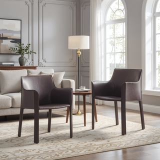 Sunvega Modern Faux Leather Upholstered Dining Chair with Metal Frame