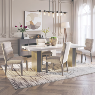 Sunvega Ash Velvet Upholstered Side Chair Set of 2 with Plump Foam Back and Gray Wood Legs