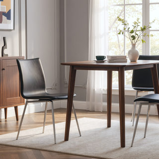 Sunvega Modern Upholstered Chair with Faux Leather and Swiveling Stainless Steel Base