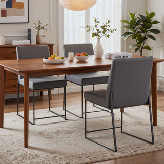 Sunvega Fuji Contemporary High Back Dining Chair Set with Upholstered Seat