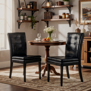 Sunvega Bonded Leather Dining Chairs for Guest Seating Comfortable and Solidly Built