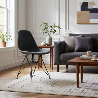 Sunvega Bohemian Style Patchwork Accent Chair with Geometric Pattern and Chromed Legs