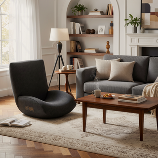 Sunvega Two Piece Solid Wood Dining Chair Set with Textured Fabric Seating