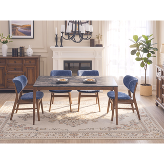 Sunvega Green and Walnut Padded Side Chair Set with Water Resistant and Scratch Resistant Finish