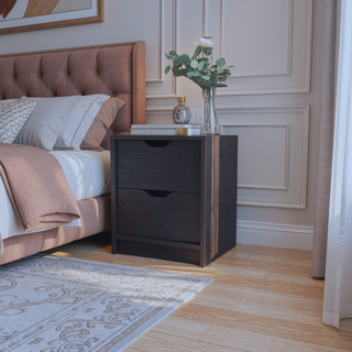 Sunvega Dillon 2 Drawers Nightstand with Large Storage Top Surface