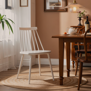 Sunvega Farmhouse Spindle Back Dining Chairs Set of 2 in Sturdy Polypropylene