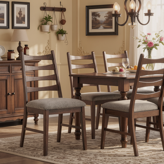 Sunvega Walnut Finish Extendable Dining Table with Self Storing Leaf Wooden Furniture