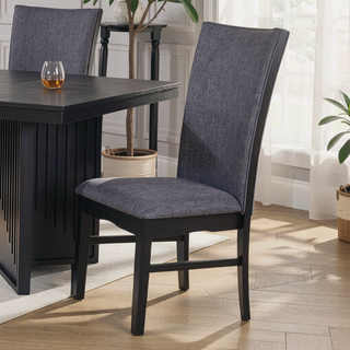 Sunvega Modern Contemporary 2pc Side Chair with Black Finish and Polyester Upholstery