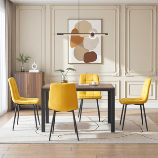 Sunvega Grey Velvet Dining Chairs Set of 2 with Metal Legs for Kitchen and Living Room