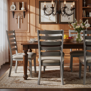 Sunvega Traditional Style Cherry and Gray Finish Wooden Dining Table with 6 Drawers